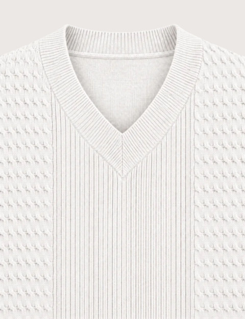 HBT BASICS KNITWEAR | FLAVIO Pull Torsades Femme Ecru - 4