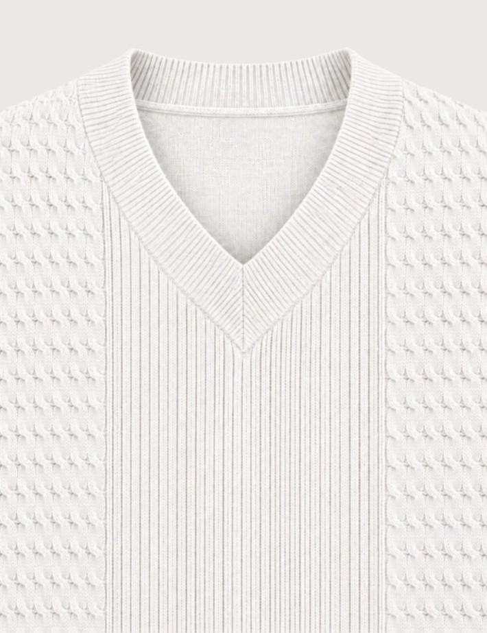 HBT BASICS KNITWEAR | FLAVIO Pull Torsades Femme Ecru - 4