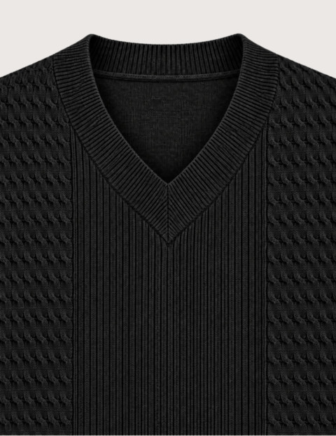 HBT BASICS KNITWEAR | FLAVIO Pull Torsades Femme Noir - 3