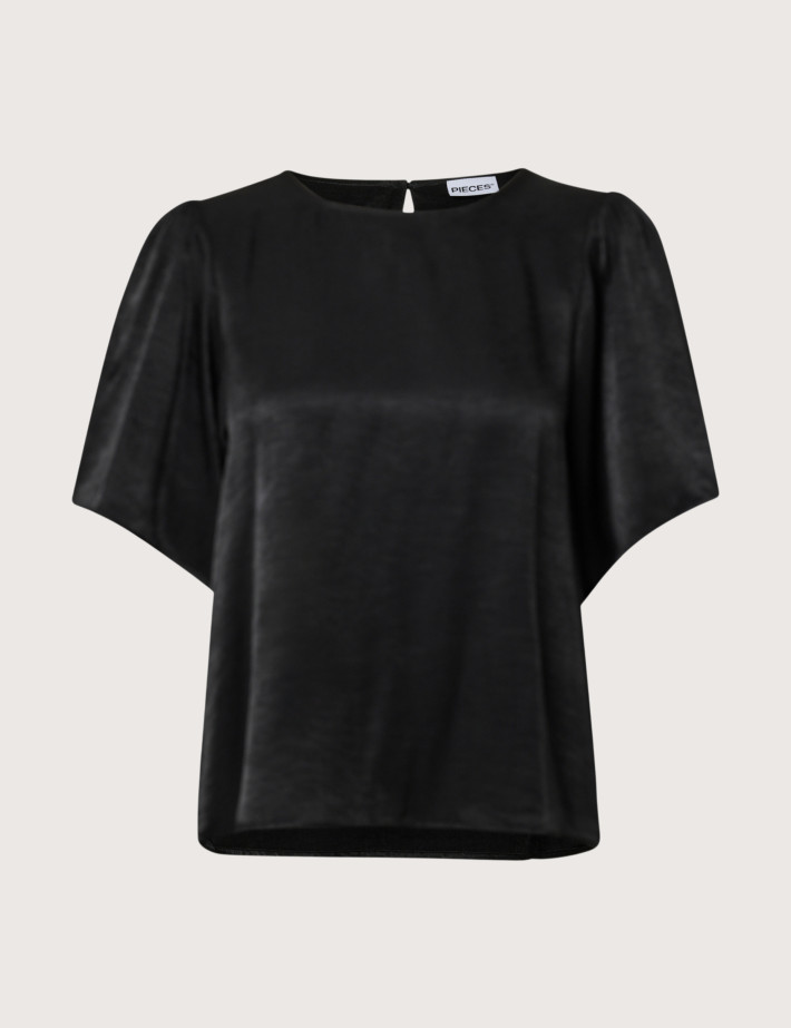 PIECES Blouse Eunice Col Ouvert Noir