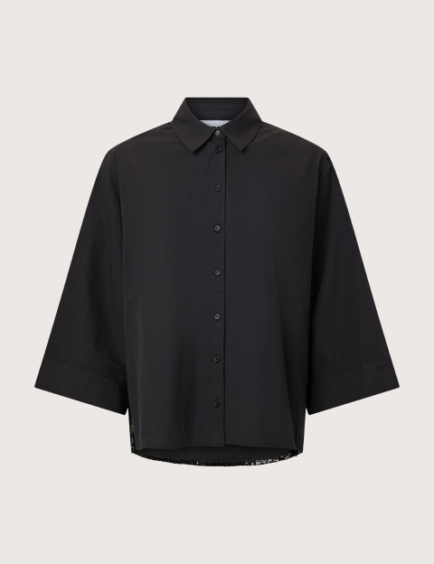 PIECES Chemise Femme Manches 3/4 Ellery Noir