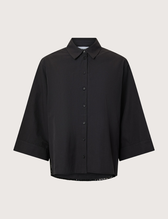 PIECES Chemise Femme Manches 3/4 Ellery Noir