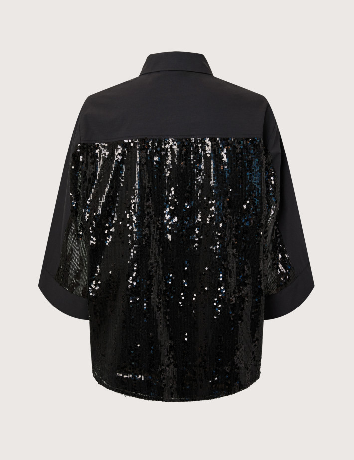 PIECES Chemise Femme Manches 3/4 Ellery Noir - 2