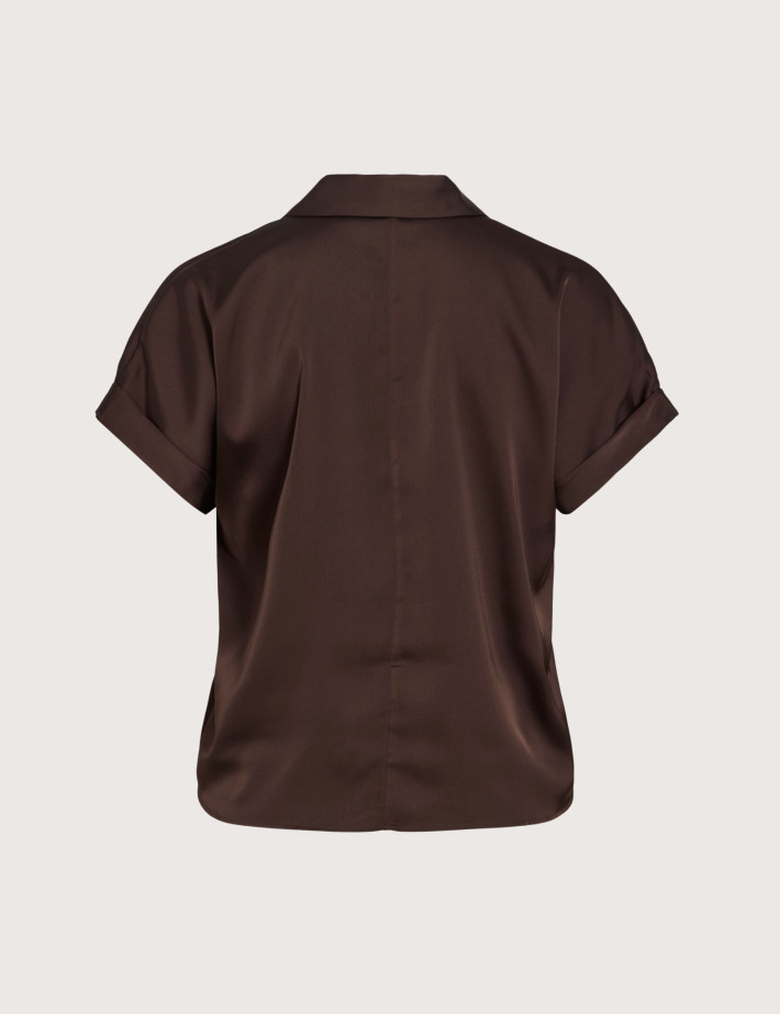 Vila Haut Femme Manches Courtes Enna Marron - 3
