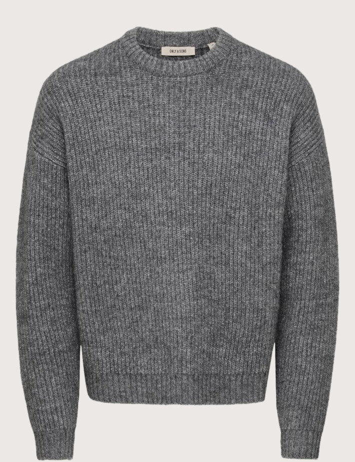 Only & Sons Pull Homme Bob Gris