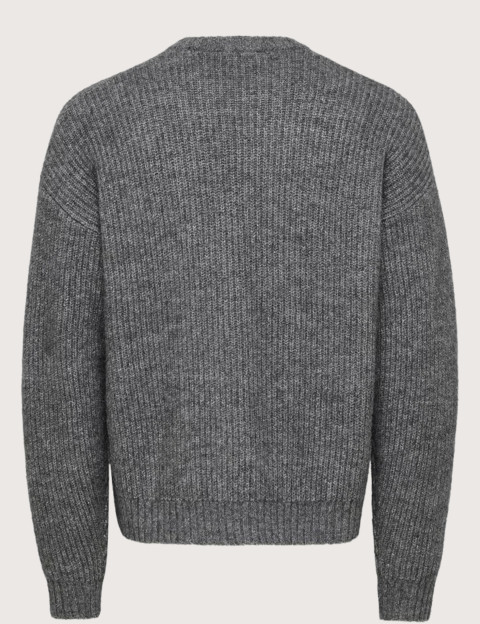 Only & Sons Pull Homme Bob Gris - 2