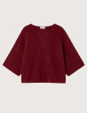 American Vintage Pull Ample Femme Manches 3/4 Damsville Cerisier Chiné
