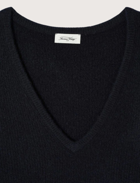 American Vintage Pull Ample Femme Col V Damsville Noir - 2