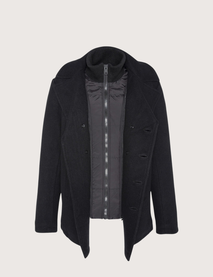 SCHOTT Manteau Homme Cyclone2 Col Amovible Noir - 4