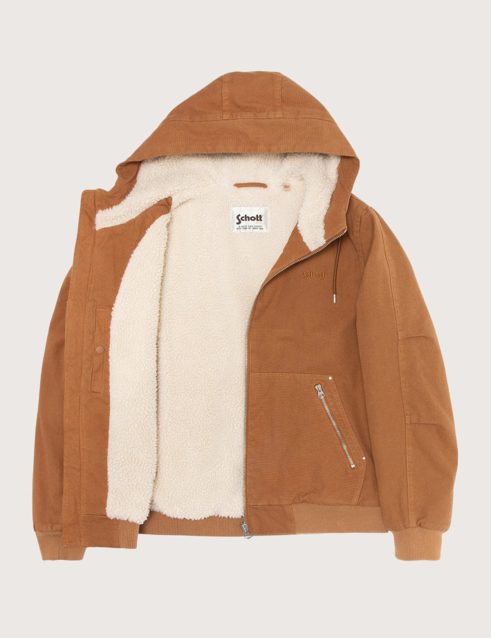 SCHOTT Blouson Homme Chandler à Capuche Camel - 4