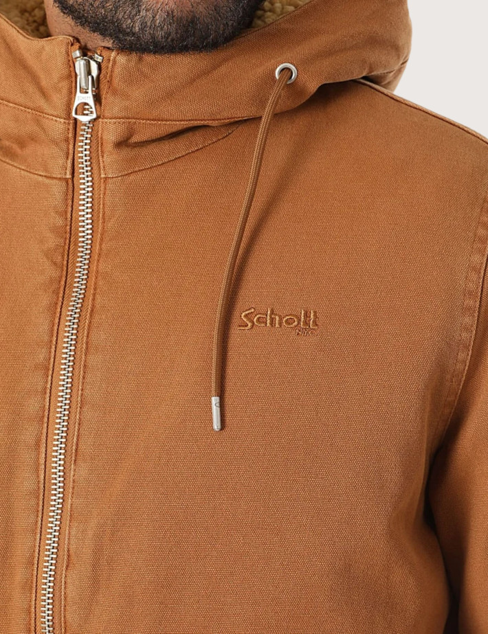 SCHOTT Blouson Homme Chandler à Capuche Camel - 6