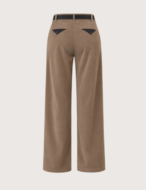 HBT HERITAGE VELOURS TECH | HENRY Pantalon Femme Marron - 3