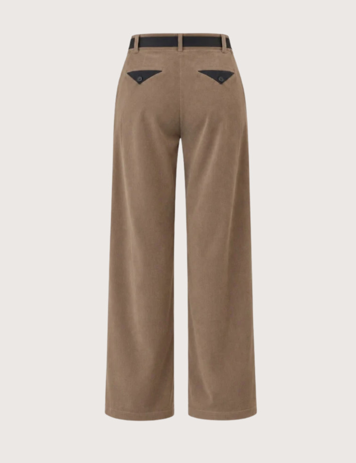 HBT HERITAGE VELOURS TECH | HENRY Pantalon Femme Marron - 3
