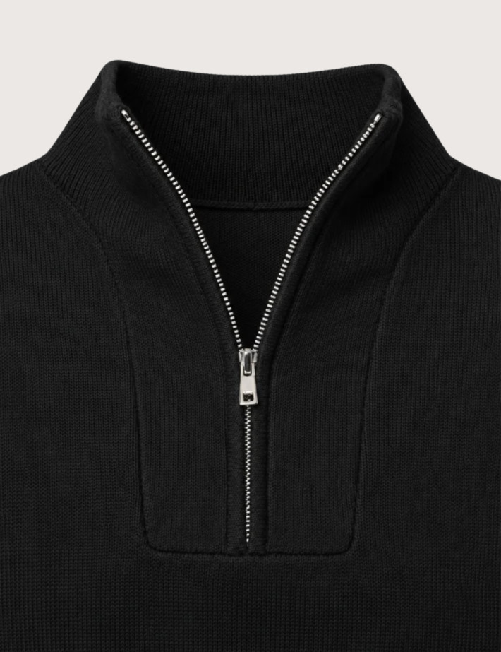 HBT BASICS KNITWEAR | DIEGO Pull Uni Homme Noir - 3