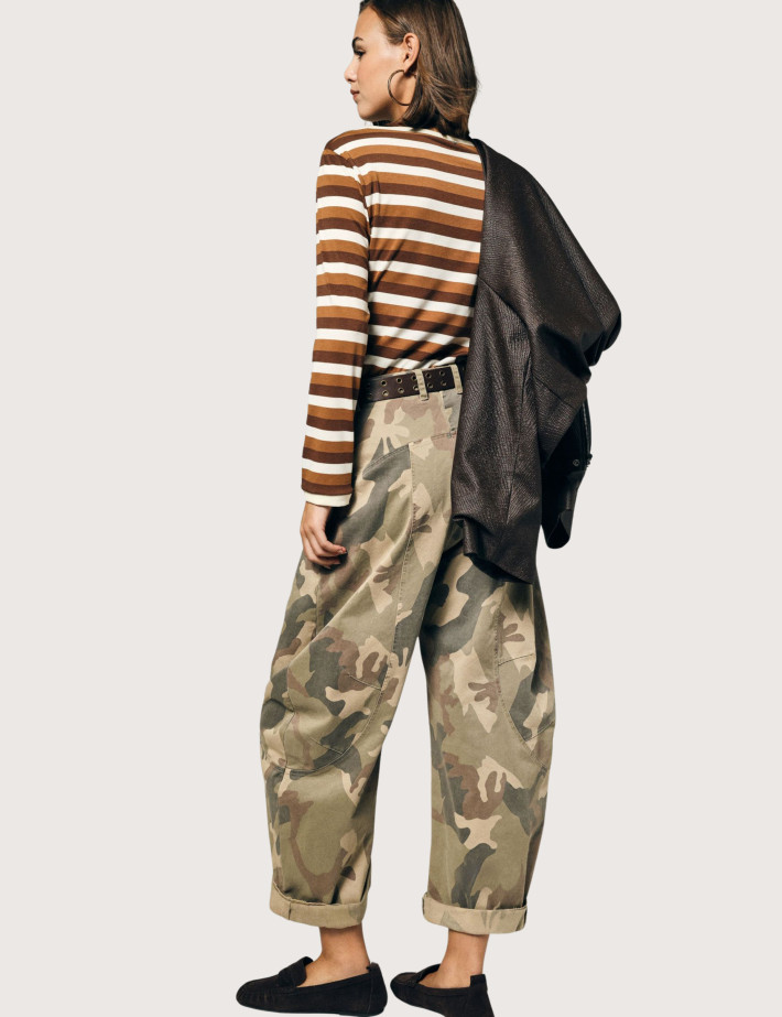PLEASE Jean Femme Coupe Ballon Motif Camouflage - 3
