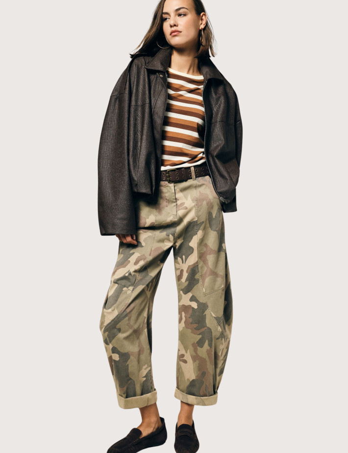 PLEASE Jean Femme Coupe Ballon Motif Camouflage - 4