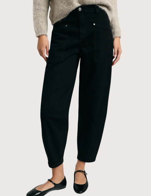 PLEASE Jean Femme Grandes Poches Noir - 2