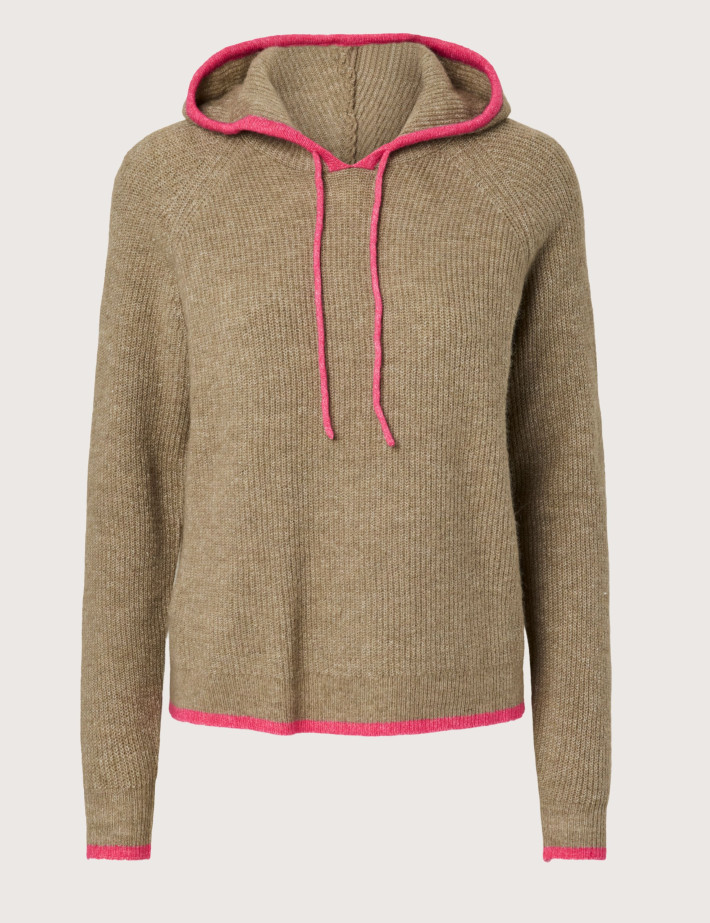 PIECES Pull Femme à Capuche Ea Beige