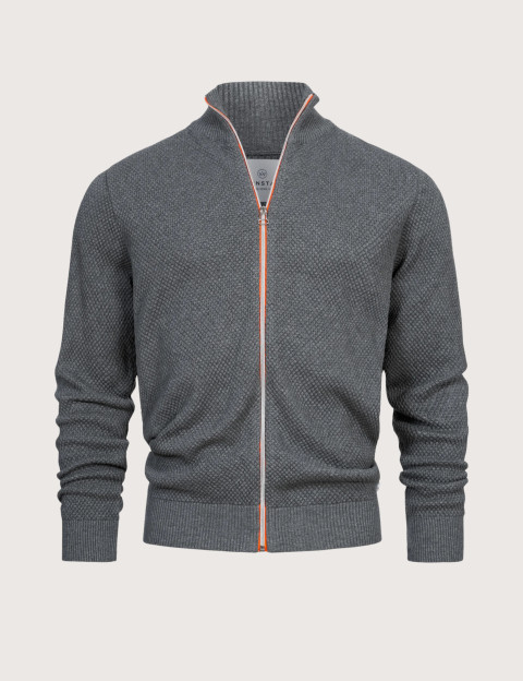 KRONSTADT Zipper en Maille Homme Erik Gris