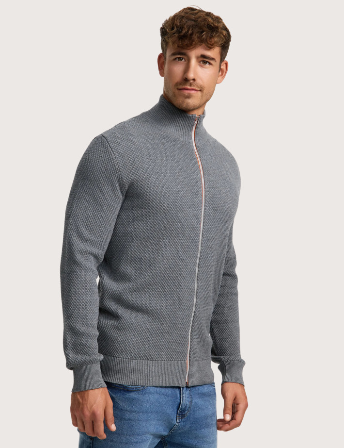 KRONSTADT Zipper en Maille Homme Erik Gris - 4