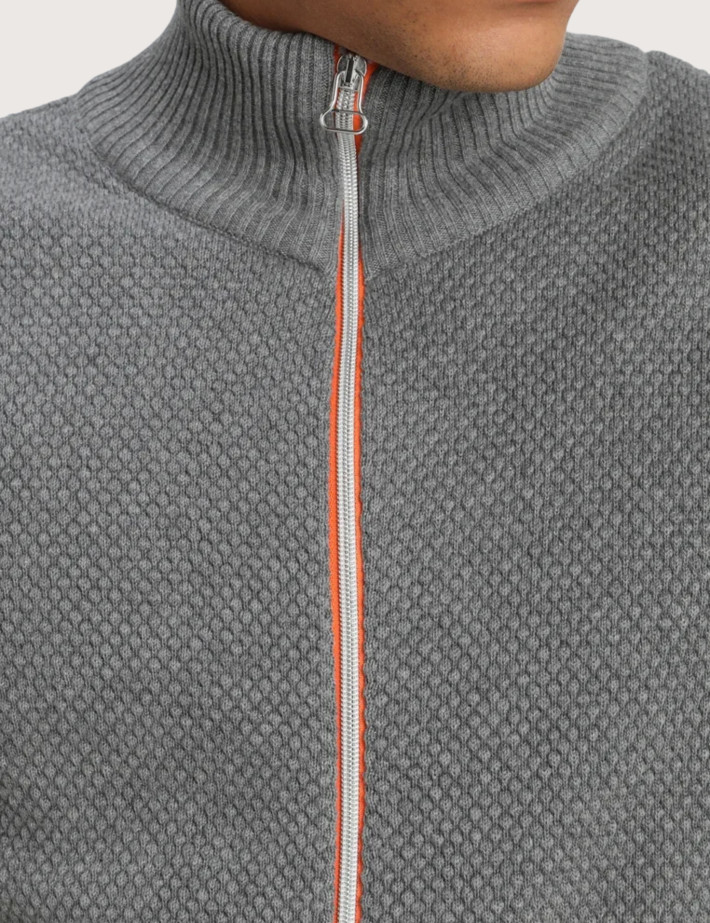 KRONSTADT Zipper en Maille Homme Erik Gris - 5