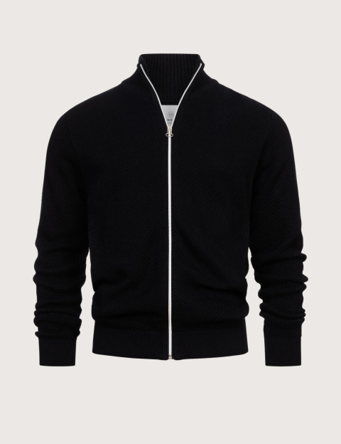 KRONSTADT Zipper en Maille Homme Erik Noir