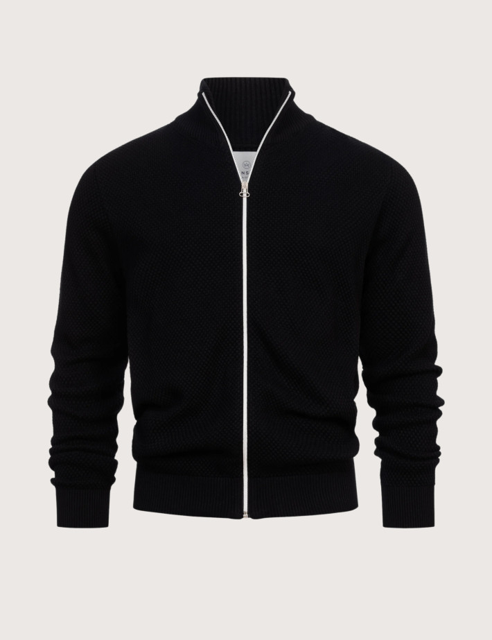 KRONSTADT Zipper en Maille Homme Erik Noir