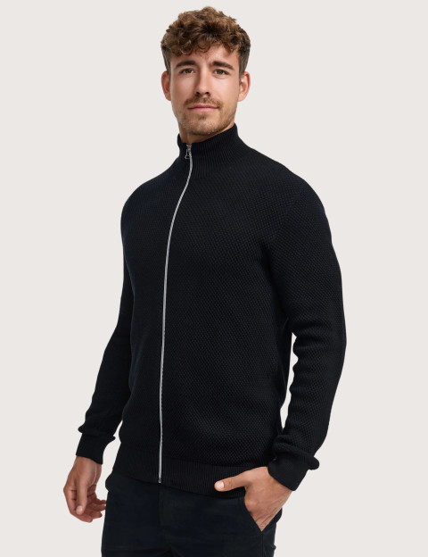 KRONSTADT Zipper en Maille Homme Erik Noir - 3