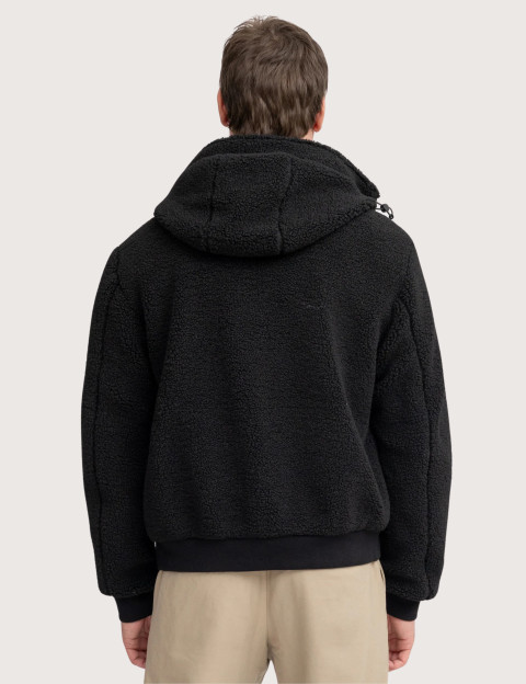 Veste Fourrure Capuche Unisexe Hood Noir - Bombers Original