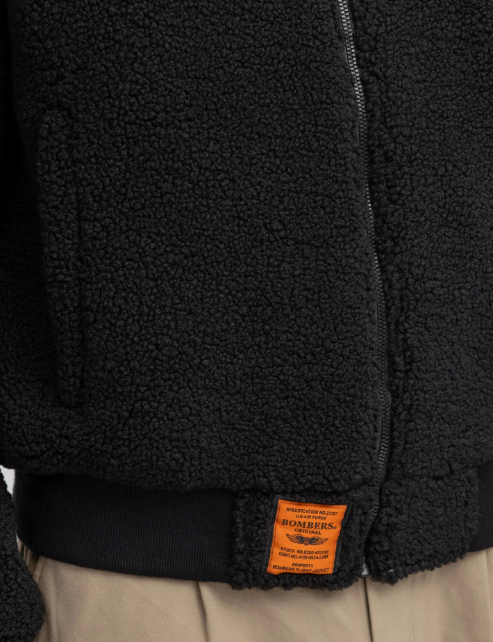 Veste Fourrure Capuche Unisexe Hood Noir - Bombers Original