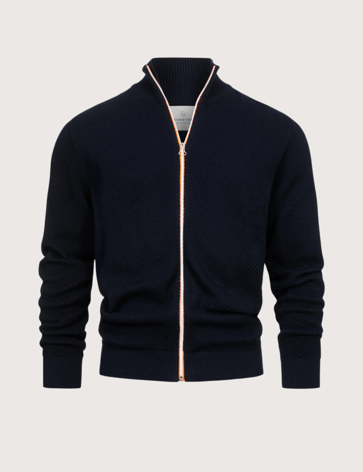 KRONSTADT Zipper en Maille Homme Erik Marine