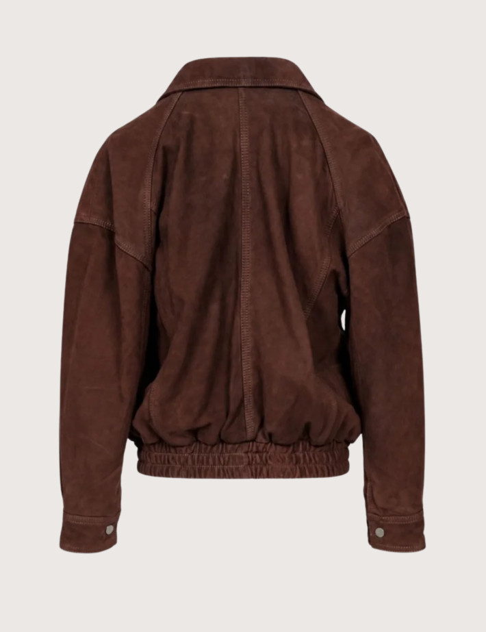 OAKWOOD Veste Femme Effet Suède Misoka Marron Foncé - 2