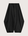 Pantalon Large Cropped Taille Elastiquée Noir - Imperial