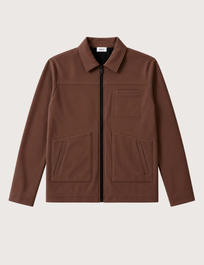 BASICS WARM TECH | DRISS ZIPPEE Veste Homme Marron - HBT