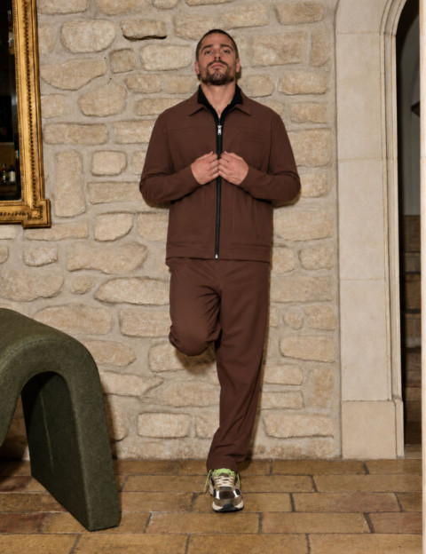 BASICS WARM TECH | DRISS ZIPPEE Veste Homme Marron - HBT