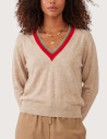 Minuit12 Pull Femme en Maille Criquette Beige
