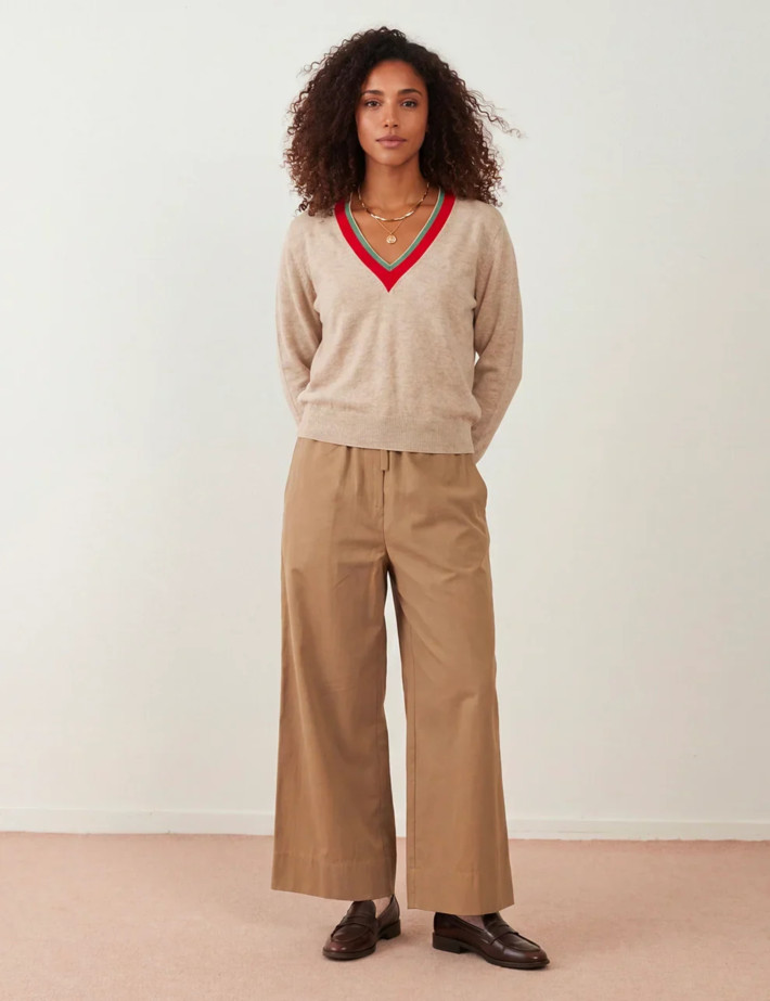 Minuit12 Pull Femme en Maille Criquette Beige - 2