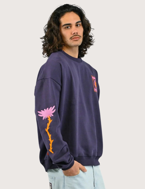 Sweat Loose Unisexe Sunburn Element Violet Foncé - Natif