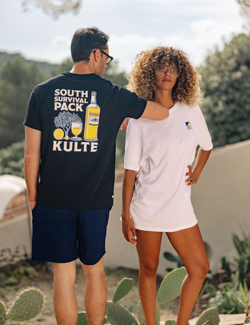 T-shirt Homme Kulte Noir - Taille L, Coton, Occasion En Très Bon état